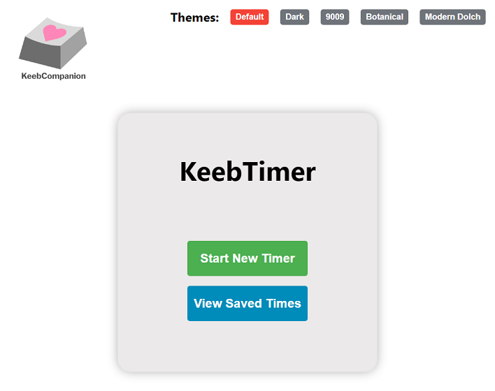 A picture of the KeebTimer homepage